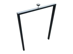 Mesa extensible de madera de nogal y patas de madera blanca de 6 a 12 personas Kristo L 180 a 284 cm-Base y soporte con ruedas