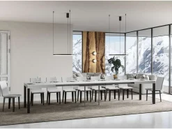 Mesa extensible Everyday 120/380x90 cm fresno blanco patas antracita