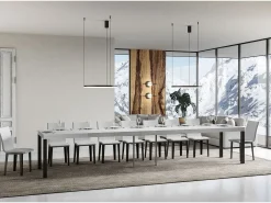 Mesa extensible Everyday Premium 120/380x90 cm, fresno blanco, patas antracita