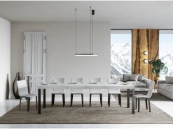 Mesa extensible Everyday Premium 120/380x90 cm, fresno blanco, patas antracita