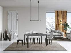 Mesa extensible Everyday Premium 120/380x90 cm patas hormigón antracita