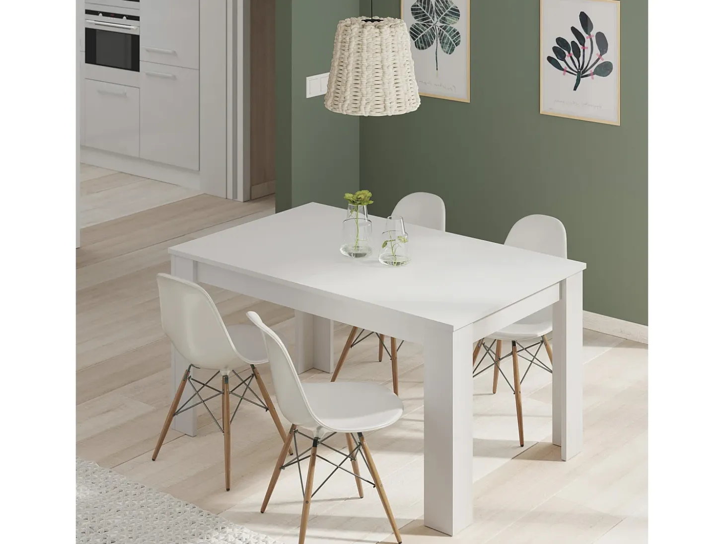 Mesa Extensible Fani Color Blanco, 140/190 (Ancho) 90 (Profundo) 78 (Altura) cm