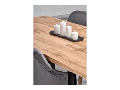 Mesa extensible laminado roble con patas negras 160/210×90 cm