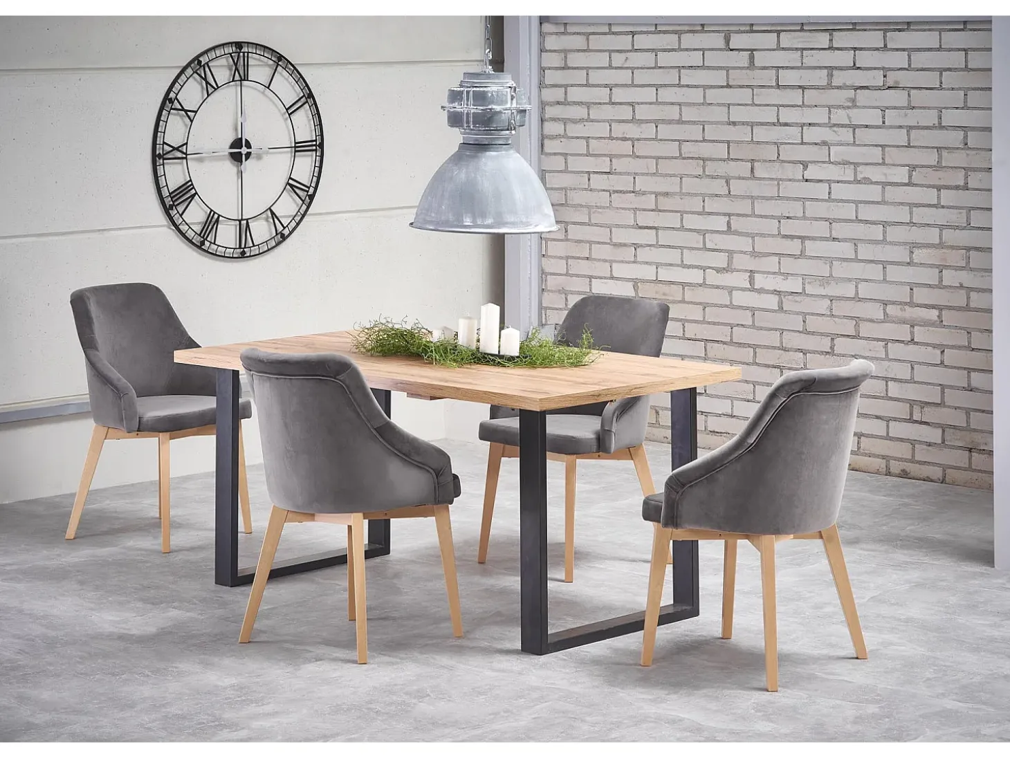Mesa extensible laminado roble con patas negras 160/210×90 cm