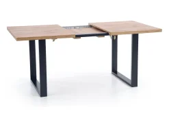 Mesa extensible laminado roble con patas negras 160/210×90 cm
