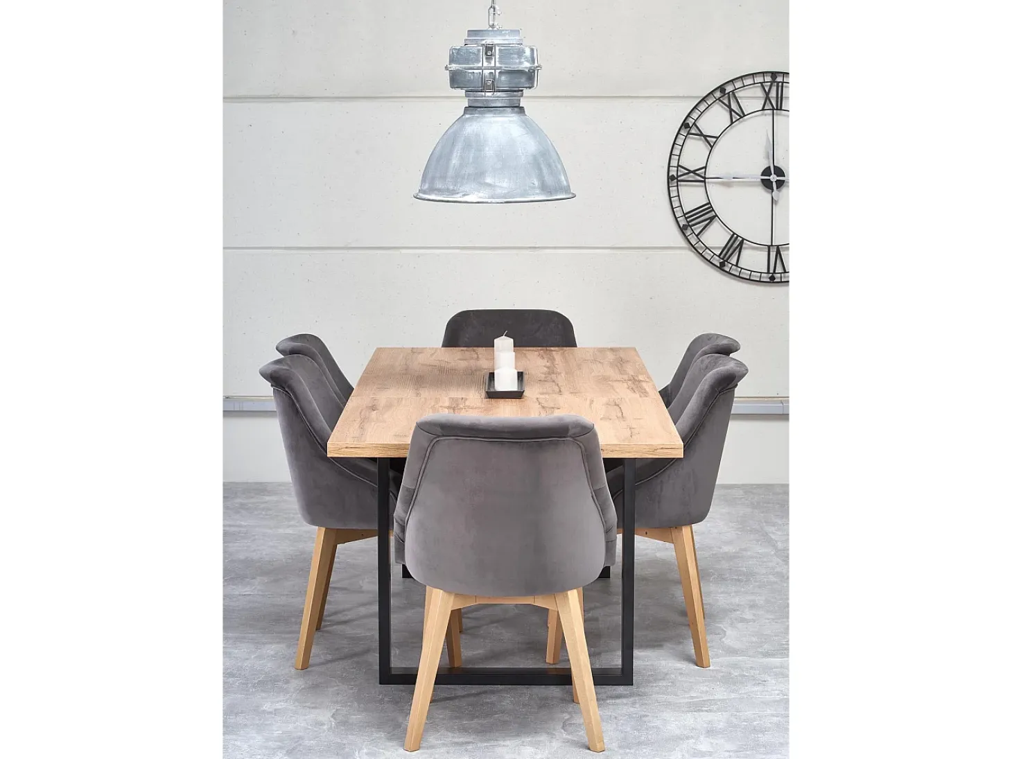 Mesa extensible laminado roble con patas negras 160/210×90 cm