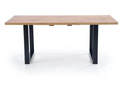 Mesa extensible laminado roble con patas negras 160/210×90 cm
