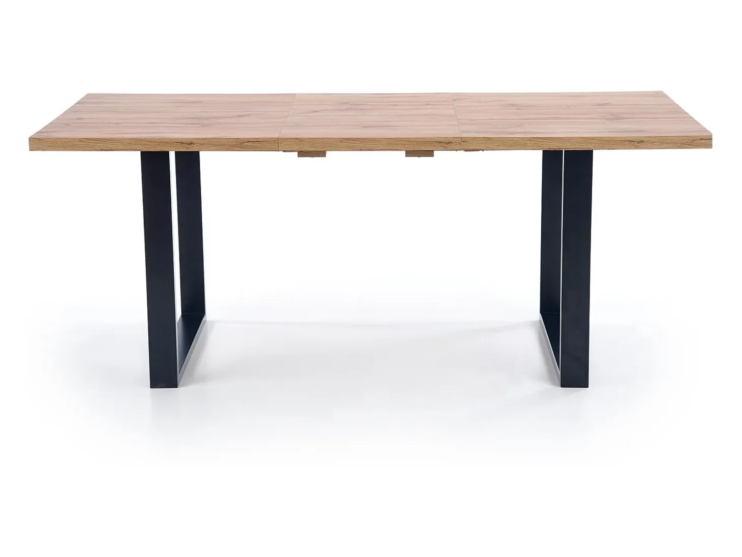 Mesa extensible laminado roble con patas negras 160/210×90 cm