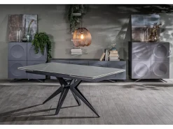 Mesa extensible Match 2 (160/240 x 90 cm) en cerámica negra
