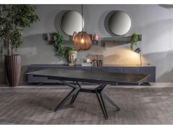 Mesa extensible Match 3 (160/240 x 90 cm) en cerámica negra