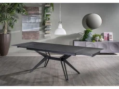 Mesa extensible Match 3 (160/240 x 90 x 76 cm) en cerámica negra