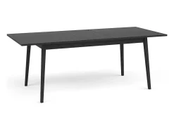 Mesa extensible MONDO – Negro mate – 160 a 200 cm – Patas inclinadas de metal