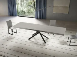 Mesa extensible Niket cachemir 180/284x90 cm con patas antracita