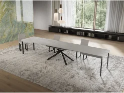 Mesa extensible Niket cachemir 160/420x90 cm con patas antracita