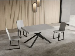 Mesa extensible Niket Cashmere 140/224x80 cm con patas antracita