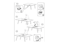 Mesa extensible para comedor MALMO color roble claro