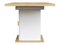 Mesa extensible para el comedor, la cocina y el salón, 110 (140) x 70 x 76 cm, chapa de madera con relieve, blanco