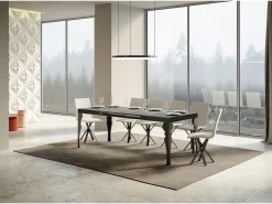 Mesa extensible Paxon 120/380x90 cm con patas antracita.