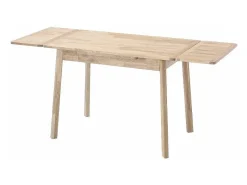 Mesa extensible pequeña de madera maciza de roble blanqueada Miniko de 110 a 170 cm