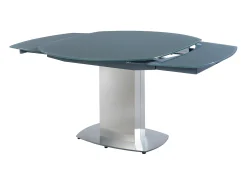 Mesa extensible TALICIA - Cristal templado y metal - Gris