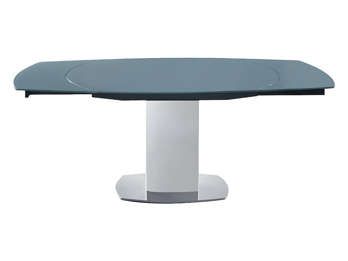 Mesa extensible TALICIA - Cristal templado y metal - Gris