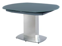Mesa extensible TALICIA - Cristal templado y metal - Gris