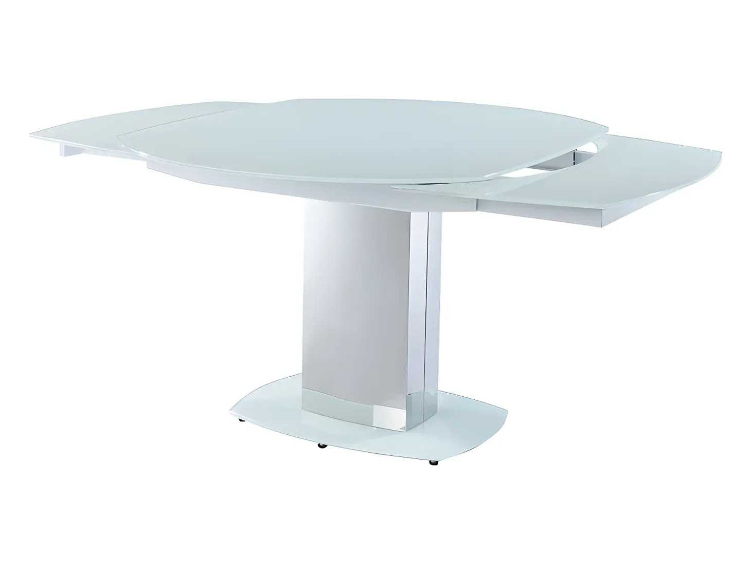 Mesa extensible TALICIA - Cristal templado y metal - Blanco
