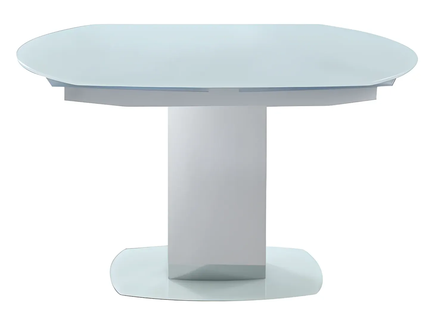 Mesa extensible TALICIA - Cristal templado y metal - Blanco