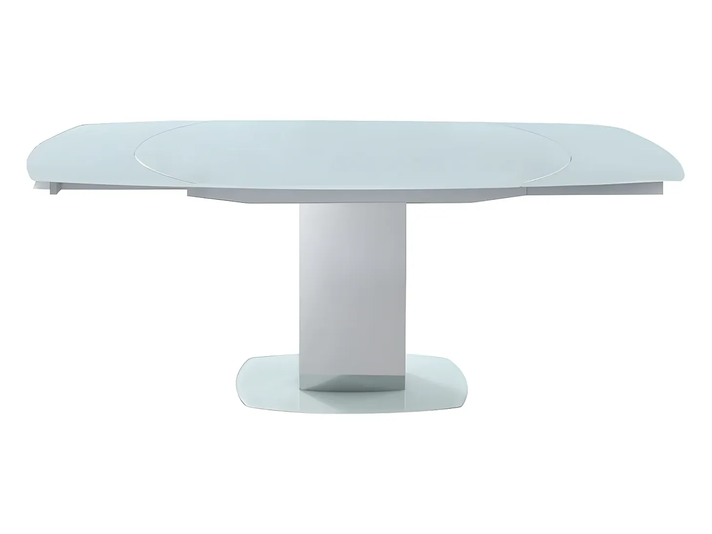Mesa extensible TALICIA - Cristal templado y metal - Blanco