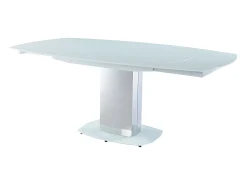 Mesa extensible TALICIA - Cristal templado y metal - Blanco