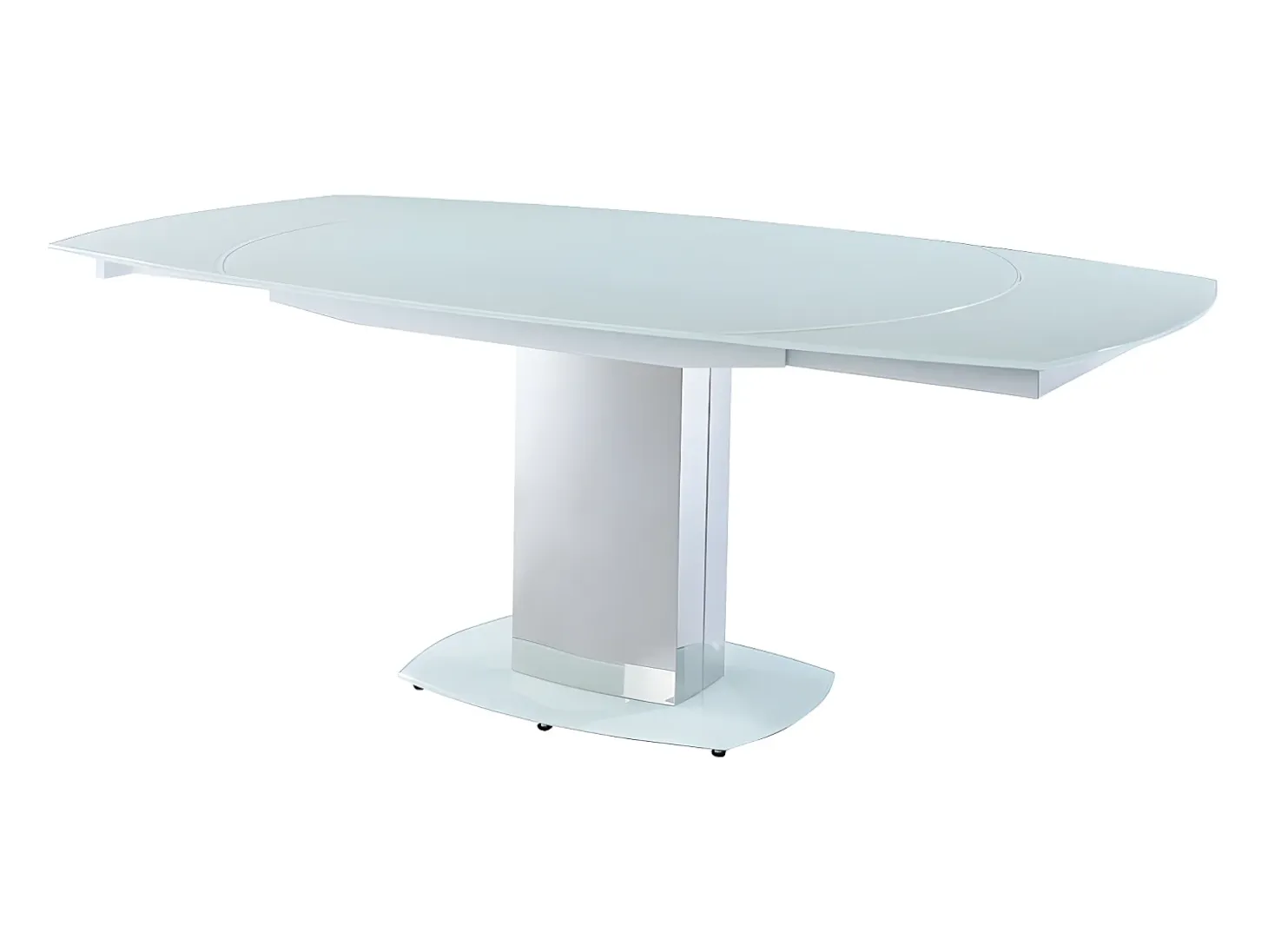 Mesa extensible TALICIA - Cristal templado y metal - Blanco