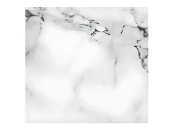 Mesa extensible Tsara de 6 a 10 plazas L 120 a 224 cm con efecto mármol blanco y estructura de metal gris oscuro
