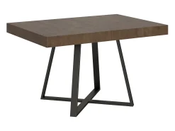 Mesa extensible 130/390x90 cm Abbraccio efecto madera nogal patas antracita