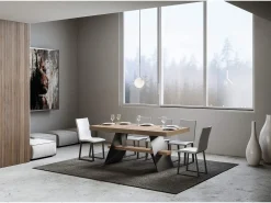 Mesa extensible 90x180/284 cm Baita Roble Natural estructura Antracita