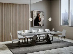 Mesa extensible 90x180/440 cm Baita Cemento estructura Antracita