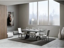 Mesa extensible 90x180/440 cm Baita Cemento estructura Antracita