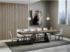 Mesa extensible 90x180/284 cm Baita Evolution Nogal estructura Antracita