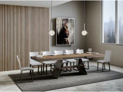 Mesa extensible 90x180/284 cm Baita Nogal estructura Antracita