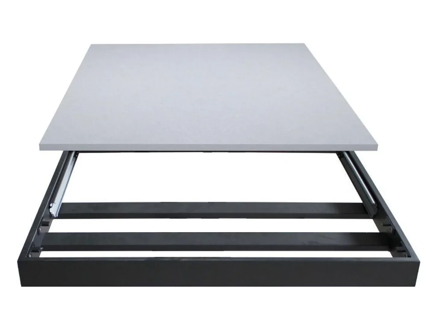 Mesa extensible 90x120/180 cm Bernadette Fresno Blanco estructura Antracita