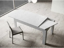 Mesa extensible 90x120/180 cm Bibi Blanco Espatulado