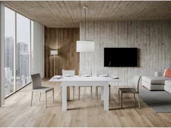Mesa extensible 90x120/180 cm Bibi Fresno Blanco