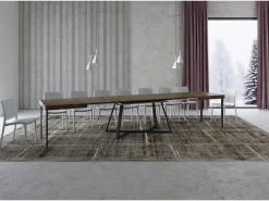 Mesa extensible 140/400x90 cm Booster nogal patas antracita