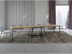 Mesa extensible 140/400x90 cm Booster roble natural patas antracita