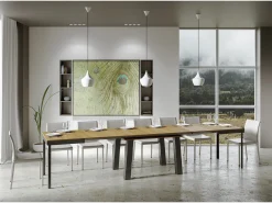 Mesa extensible 90x120/380 cm Bridge Evolution Roble Natural estructura Antracita