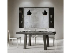 Mesa extensible 90x180/284 cm Bridge Cemento estructura Antracita