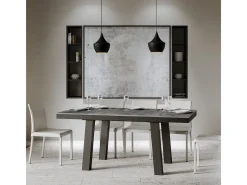 Mesa extensible 90x180/284 cm Bridge Evolution Cemento estructura Antracita