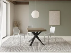 Mesa extensible 90x90/194 cm Clerk Premium tapa gris paloma patas Antracita