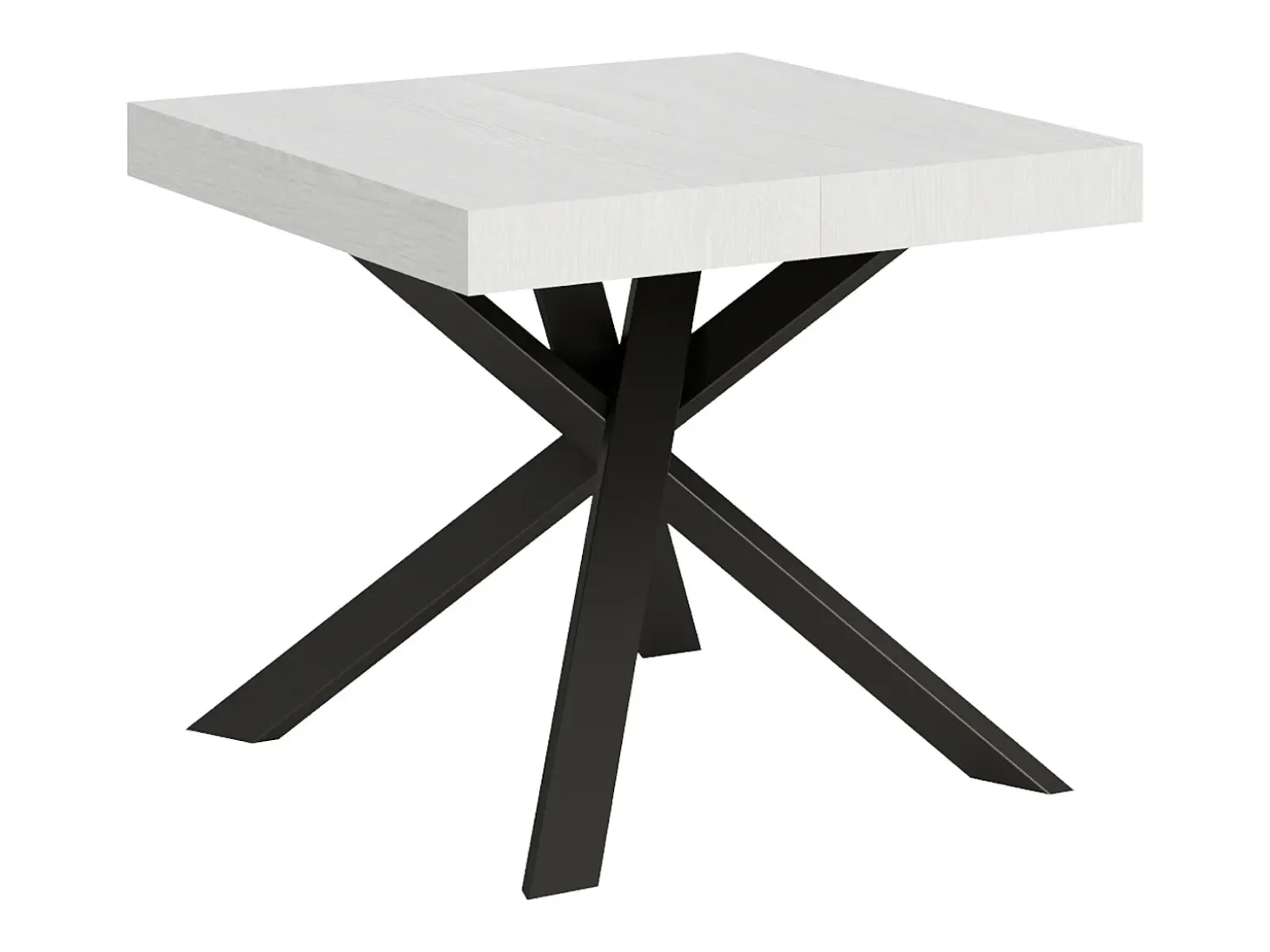 Mesa extensible 90/194x90 cm Clerk fresno blanco patas antracita