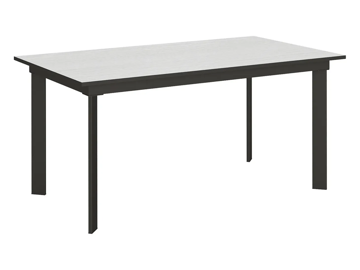 Mesa extensible 90x160/220 cm Cumar Fresno Blanco estructura Antracita