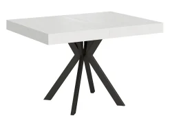Mesa extensible 120/224x90 cm Dolcezza efecto madera fresno blanco patas antracita